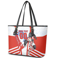 Personalized Paraguay Soccer Leather Tote Bag Harpy Eagle Mascot Football Flag