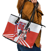 Personalized Paraguay Soccer Leather Tote Bag Harpy Eagle Mascot Football Flag