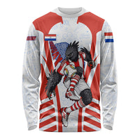 Personalized Paraguay Soccer Long Sleeve Shirt Harpy Eagle Mascot Football Flag