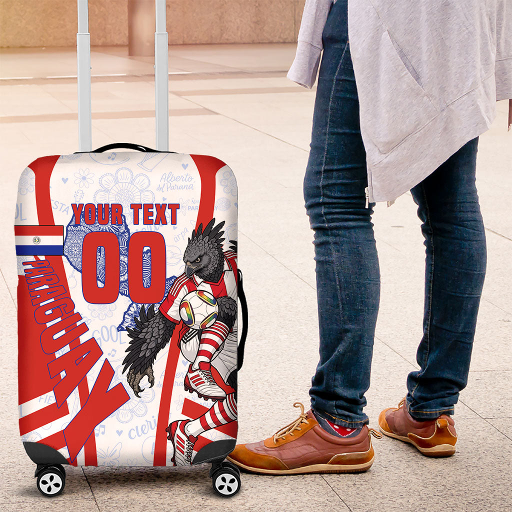 Personalized Paraguay Soccer Luggage Cover Harpy Eagle Mascot Football Flag