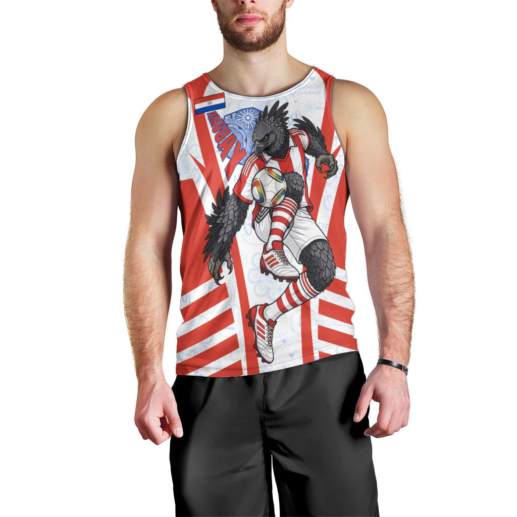Personalized Paraguay Soccer Men Tank Top Harpy Eagle Mascot Football Flag