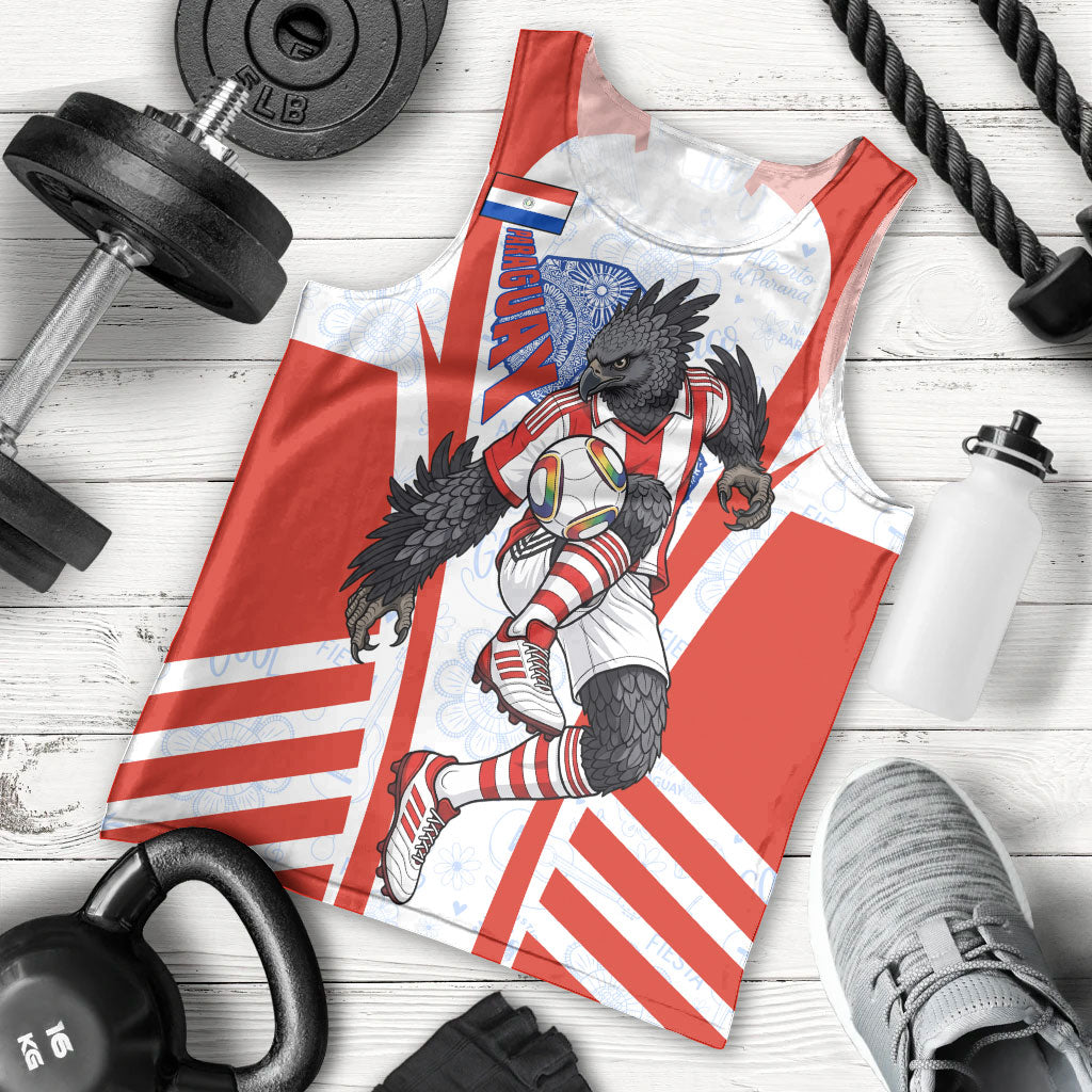 Personalized Paraguay Soccer Men Tank Top Harpy Eagle Mascot Football Flag