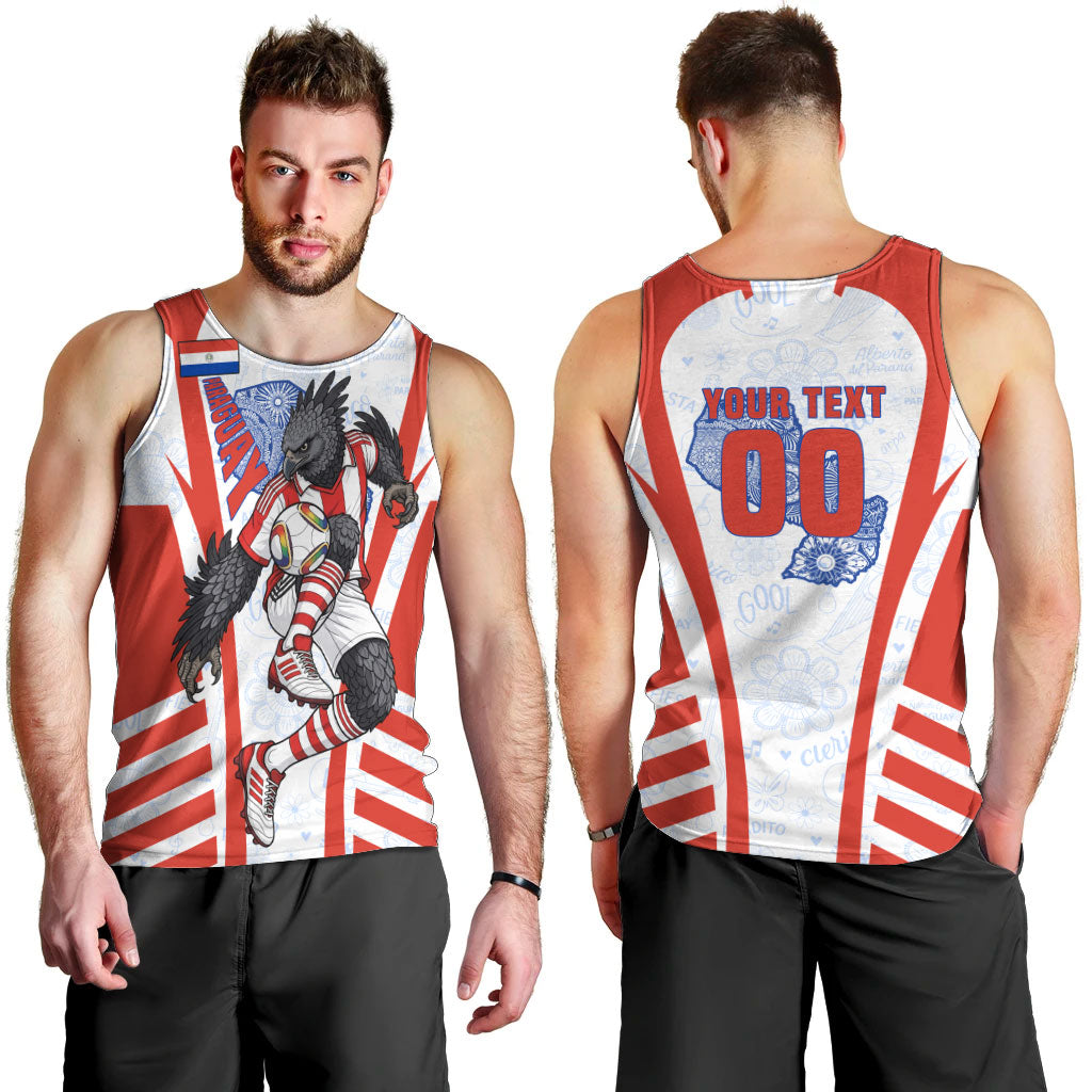 Personalized Paraguay Soccer Men Tank Top Harpy Eagle Mascot Football Flag