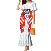 Personalized Paraguay Soccer Mermaid Dress Harpy Eagle Mascot Football Flag