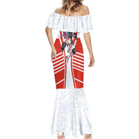 Personalized Paraguay Soccer Mermaid Dress Harpy Eagle Mascot Football Flag
