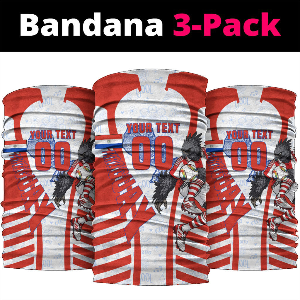 Personalized Paraguay Soccer Neck Gaiter Harpy Eagle Mascot Football Flag