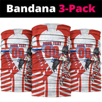 Personalized Paraguay Soccer Neck Gaiter Harpy Eagle Mascot Football Flag