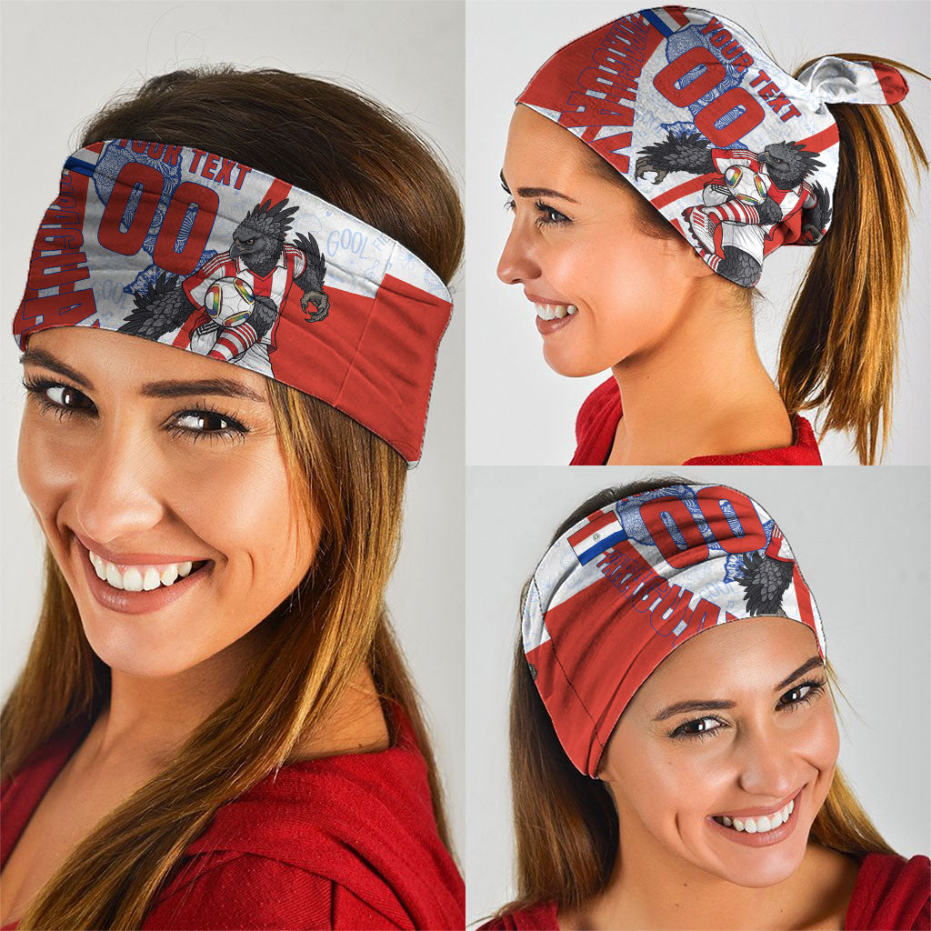Personalized Paraguay Soccer Neck Gaiter Harpy Eagle Mascot Football Flag