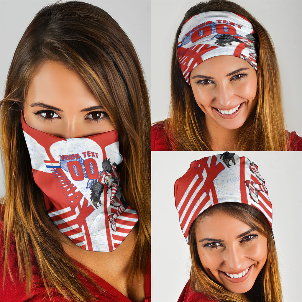 Personalized Paraguay Soccer Neck Gaiter Harpy Eagle Mascot Football Flag