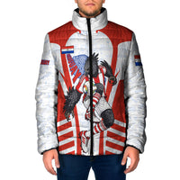 Personalized Paraguay Soccer Padded Jacket Harpy Eagle Mascot Football Flag