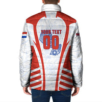 Personalized Paraguay Soccer Padded Jacket Harpy Eagle Mascot Football Flag