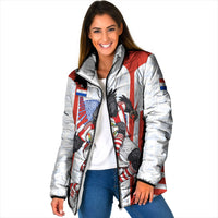 Personalized Paraguay Soccer Padded Jacket Harpy Eagle Mascot Football Flag
