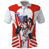 Personalized Paraguay Soccer Polo Shirt Harpy Eagle Mascot Football Flag