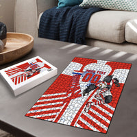 Personalized Paraguay Soccer Puzzle Harpy Eagle Mascot Football Flag