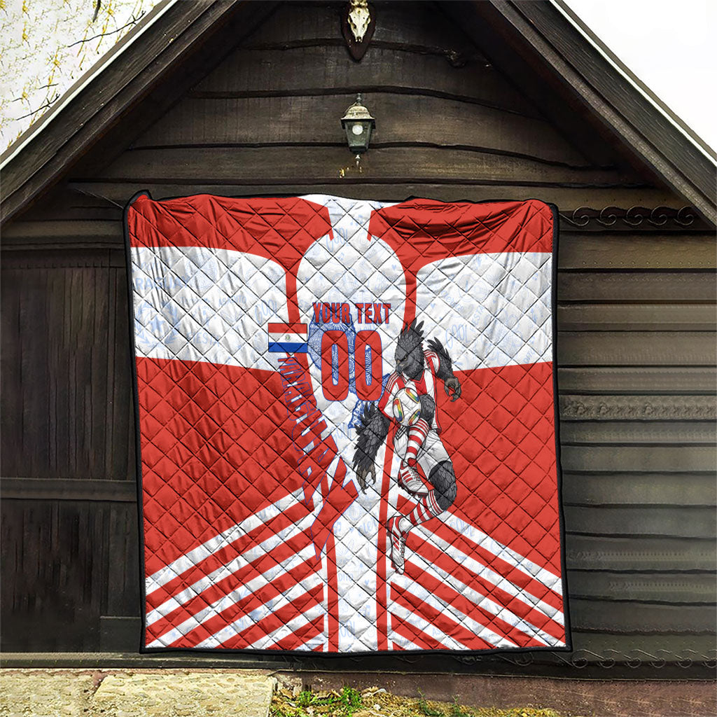 Personalized Paraguay Soccer Quilt Harpy Eagle Mascot Football Flag