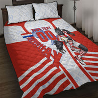 Personalized Paraguay Soccer Quilt Bed Set Harpy Eagle Mascot Football Flag