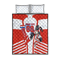 Personalized Paraguay Soccer Quilt Bed Set Harpy Eagle Mascot Football Flag