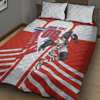 Personalized Paraguay Soccer Quilt Bed Set Harpy Eagle Mascot Football Flag