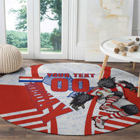 Personalized Paraguay Soccer Round Carpet Harpy Eagle Mascot Football Flag