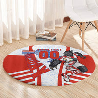Personalized Paraguay Soccer Round Carpet Harpy Eagle Mascot Football Flag