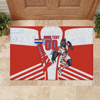 Personalized Paraguay Soccer Rubber Doormat Harpy Eagle Mascot Football Flag