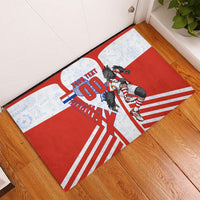 Personalized Paraguay Soccer Rubber Doormat Harpy Eagle Mascot Football Flag