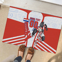 Personalized Paraguay Soccer Rubber Doormat Harpy Eagle Mascot Football Flag