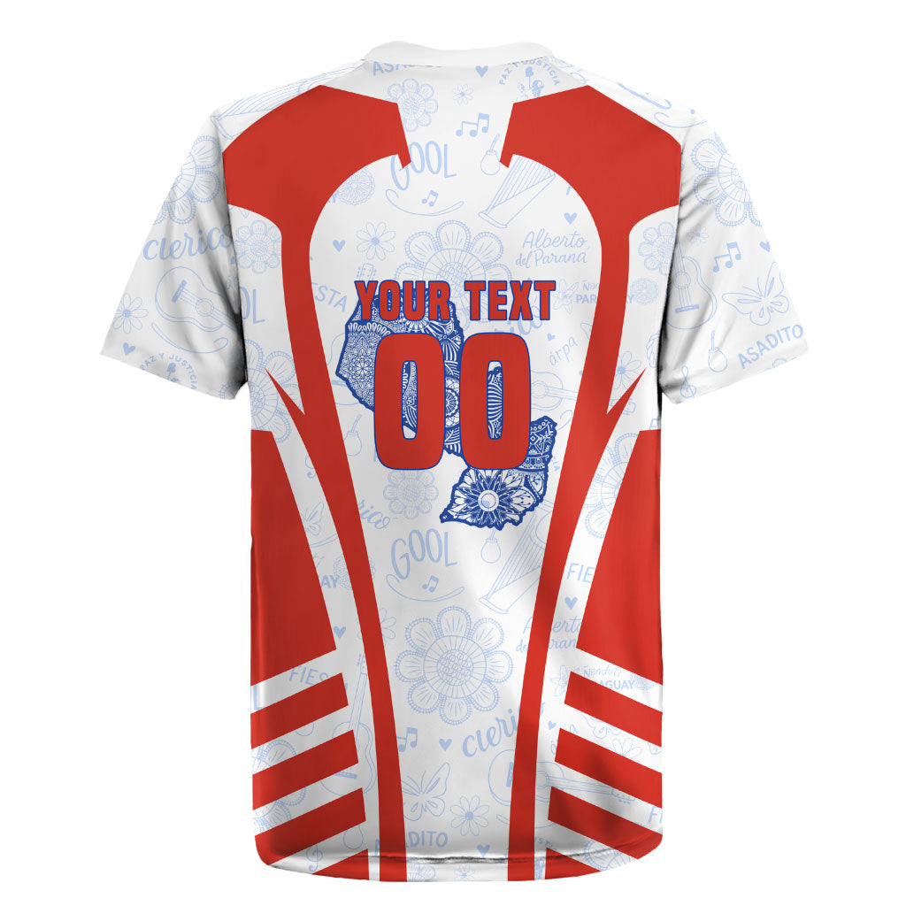 Personalized Paraguay Soccer Rugby Jersey Harpy Eagle Mascot Football Flag
