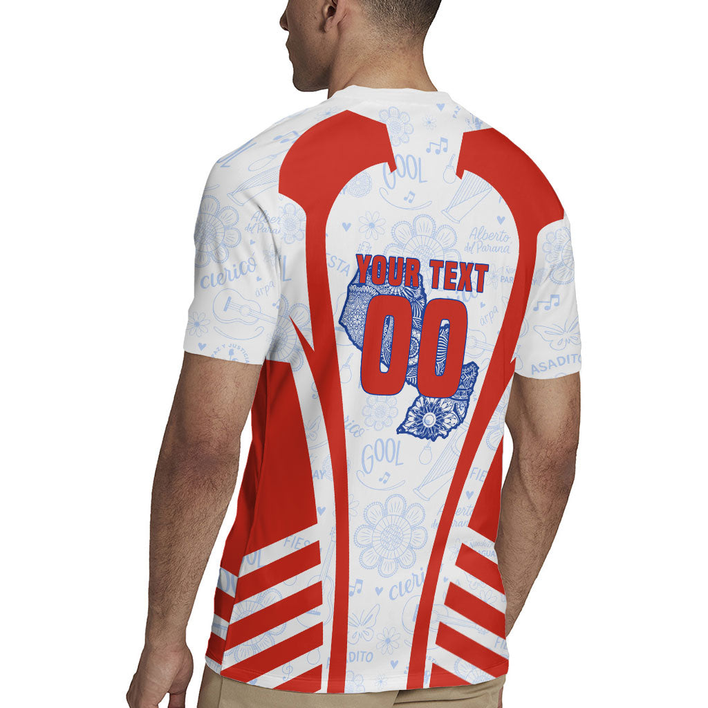 Personalized Paraguay Soccer Rugby Jersey Harpy Eagle Mascot Football Flag