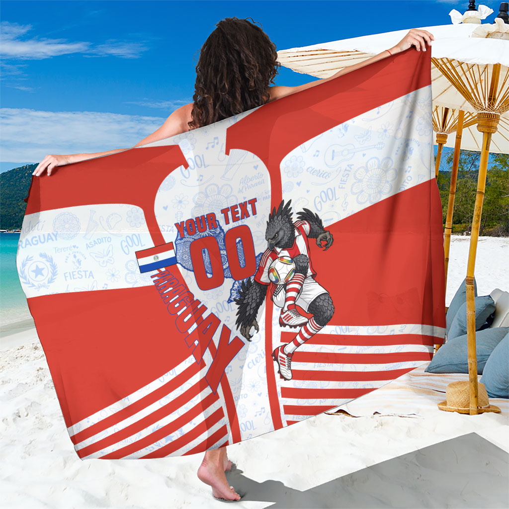Personalized Paraguay Soccer Sarong Harpy Eagle Mascot Football Flag