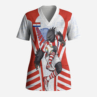 Personalized Paraguay Soccer Scrub Top Harpy Eagle Mascot Football Flag