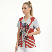 Personalized Paraguay Soccer Scrub Top Harpy Eagle Mascot Football Flag