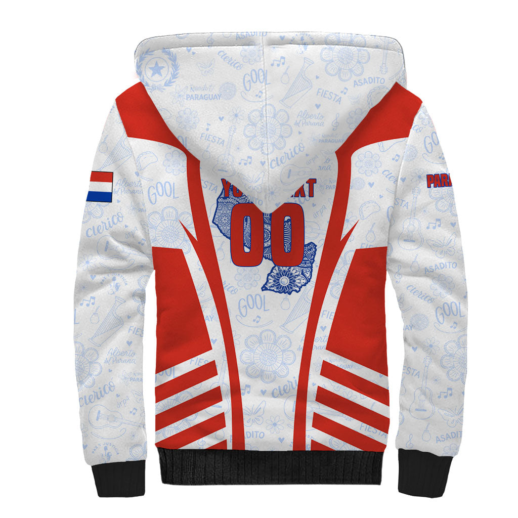 Personalized Paraguay Soccer Sherpa Hoodie Harpy Eagle Mascot Football Flag