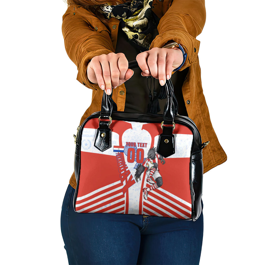 Personalized Paraguay Soccer Shoulder Handbag Harpy Eagle Mascot Football Flag