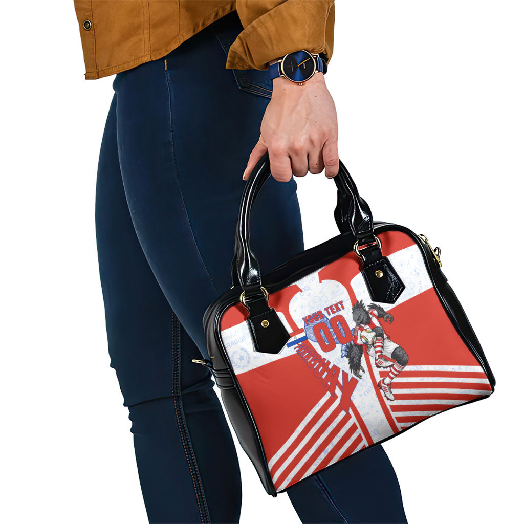 Personalized Paraguay Soccer Shoulder Handbag Harpy Eagle Mascot Football Flag