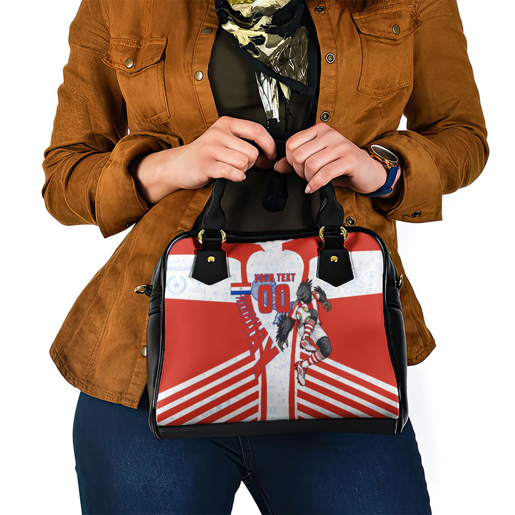 Personalized Paraguay Soccer Shoulder Handbag Harpy Eagle Mascot Football Flag