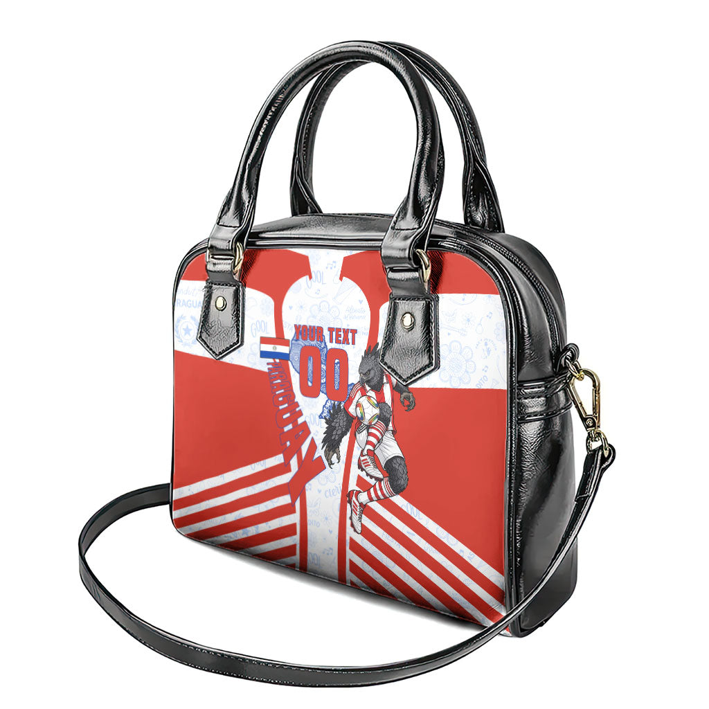 Personalized Paraguay Soccer Shoulder Handbag Harpy Eagle Mascot Football Flag