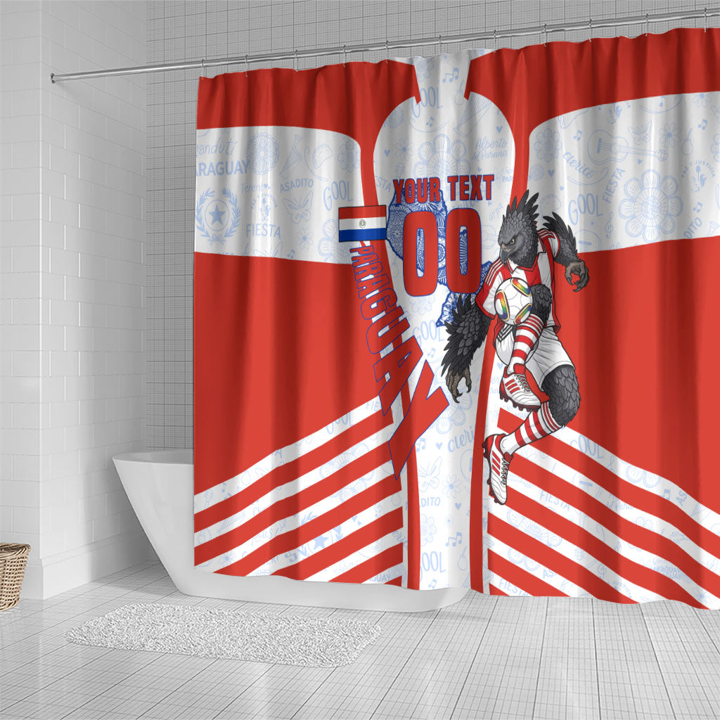 Personalized Paraguay Soccer Shower Curtain Harpy Eagle Mascot Football Flag