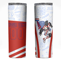 Personalized Paraguay Soccer Skinny Tumbler Harpy Eagle Mascot Football Flag
