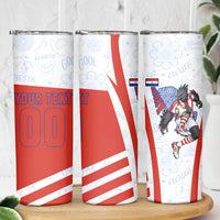 Personalized Paraguay Soccer Skinny Tumbler Harpy Eagle Mascot Football Flag