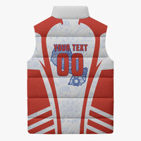 Personalized Paraguay Soccer Sleeveless Puffer Jacket Harpy Eagle Mascot Football Flag