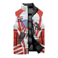 Personalized Paraguay Soccer Sleeveless Puffer Jacket Harpy Eagle Mascot Football Flag