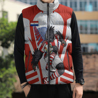 Personalized Paraguay Soccer Sleeveless Puffer Jacket Harpy Eagle Mascot Football Flag