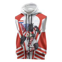 Personalized Paraguay Soccer Sleeveless Zip Hoodie Harpy Eagle Mascot Football Flag