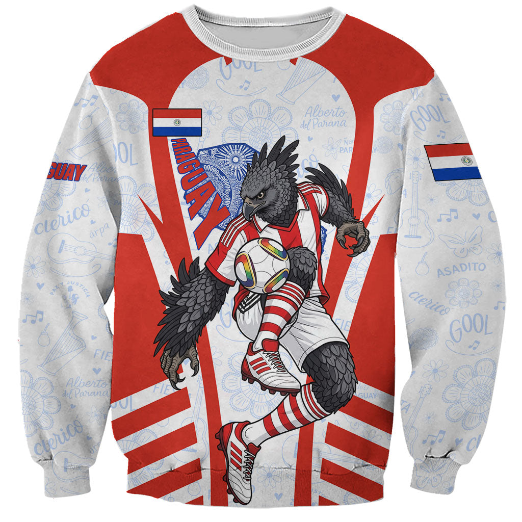 Personalized Paraguay Soccer Sweatshirt Harpy Eagle Mascot Football Flag