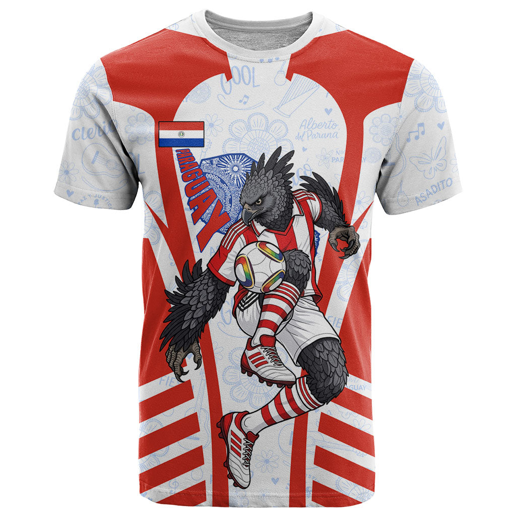 Personalized Paraguay Soccer T Shirt Harpy Eagle Mascot Football Flag