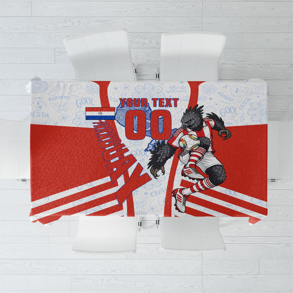 Personalized Paraguay Soccer Tablecloth Harpy Eagle Mascot Football Flag
