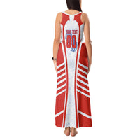 Personalized Paraguay Soccer Tank Maxi Dress Harpy Eagle Mascot Football Flag