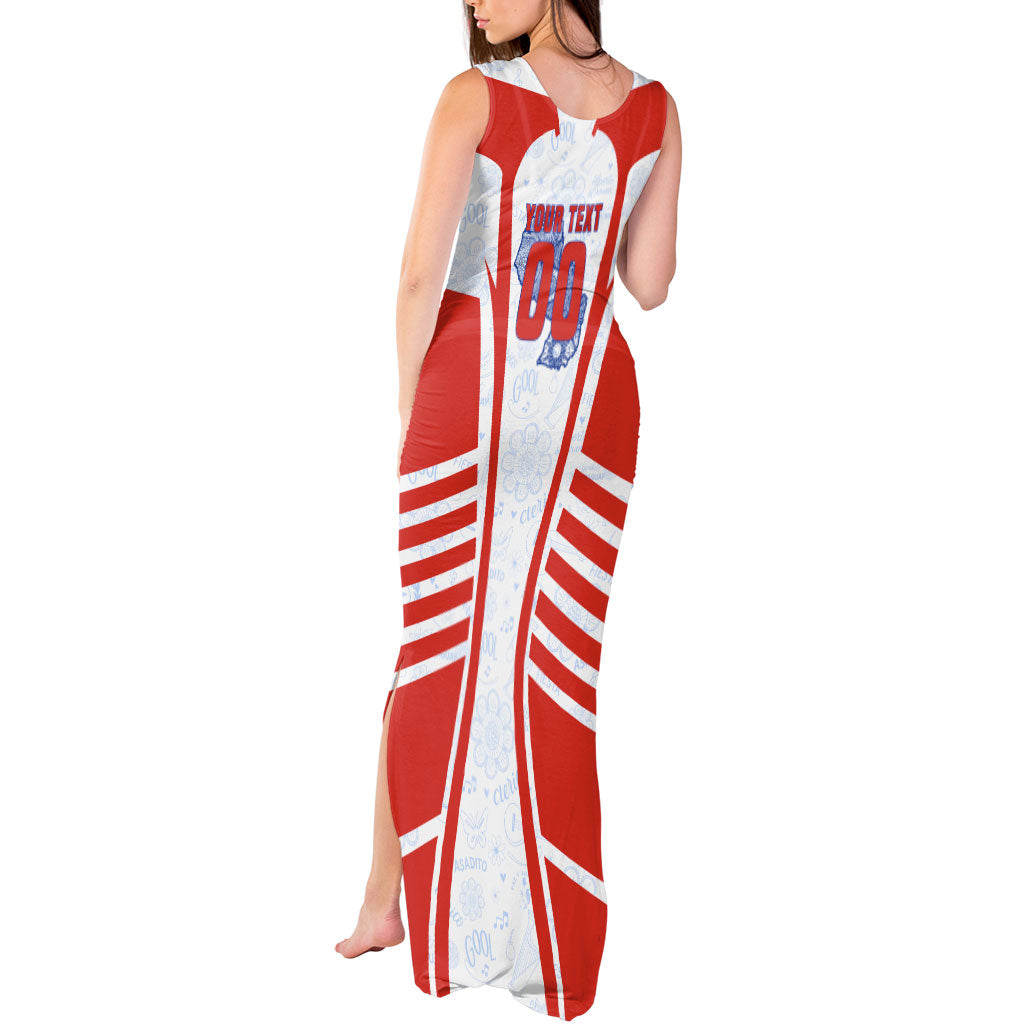 Personalized Paraguay Soccer Tank Maxi Dress Harpy Eagle Mascot Football Flag