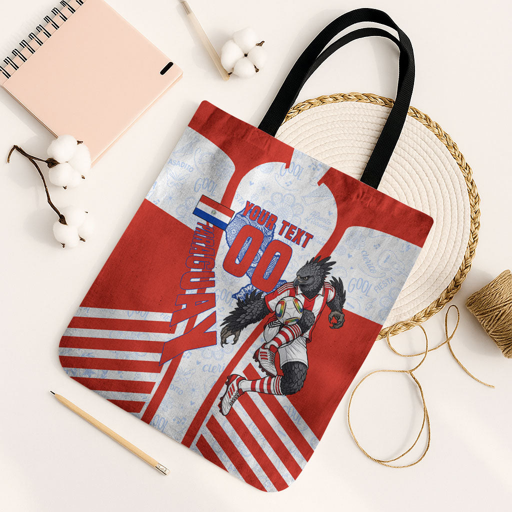 Personalized Paraguay Soccer Tote Bag Harpy Eagle Mascot Football Flag